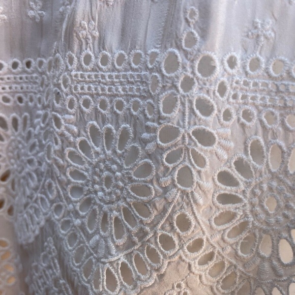 Vintage Johnny Was White Floral Peplum Embroidered Lace Blouse Top Tunic Size: S - Picture 9 of 11